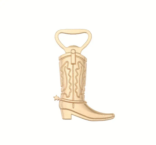 Saddle up for a good time with your loved one's using our Cowboy Boot Bottle Opener! 🤠 Adorned in shiny gold plating, this unique opener is the perfect addition to a western bar cart, and pairs perfectly with a themed party.
With a solid gold exterior and durable construction, this 3.15" x 2.17" bottle opener makes an exquisite gift for party guests, beer enthusiasts, and homeowners alike. Cheers to unforgettable celebrations! 🎉