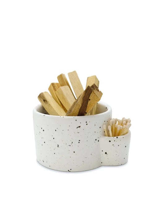 Ceramic Bowl & Match Holder