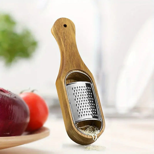 Cheese Grater with Wooden Handle & Catch Box