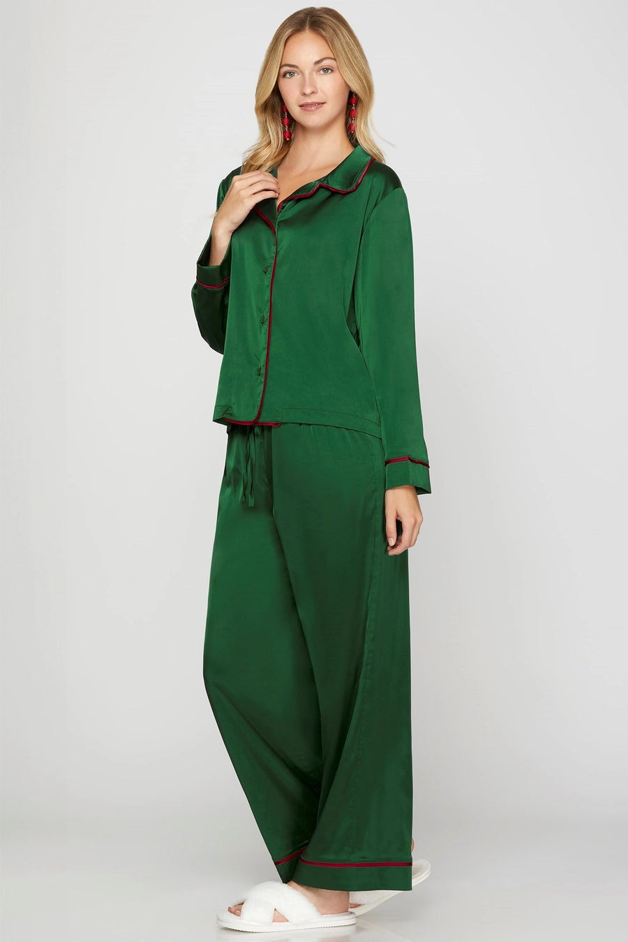 Christmas Green Silk PJ Set