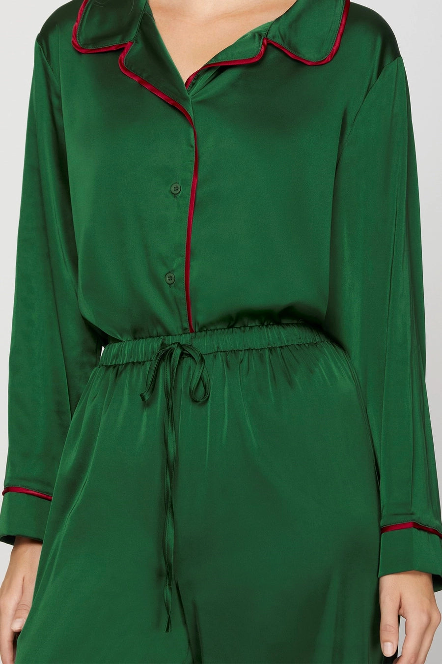 Christmas Green Silk PJ Set