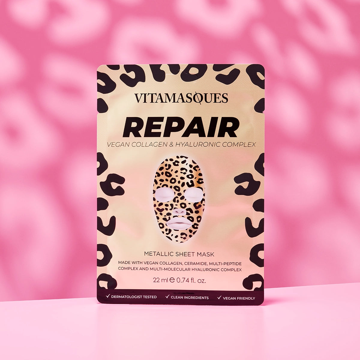 Korean Vegan Leopard Metallic Face Mask