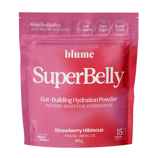 Gut health is key to overall wellness, and SuperBelly makes it easy and delicious. Packed with prebiotics, probiotics, and apple cider vinegar, this tart and fruity water elixir supports a healthy gut flora. Just mix with cold water, shake, and enjoy anywhere! 🌿 It features organic ingredients like real lemon, hibiscus, acerola, and strawberry for a vibrant pink lemonade taste with a tropical twist. Founder Karen's favoruite blend, it's refreshing and super nourishing 🍓

Ingredients: Organic apple cider v