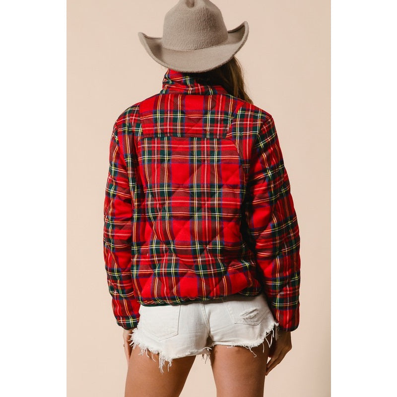 Vintage Tartan Plaid Quilting Jacket