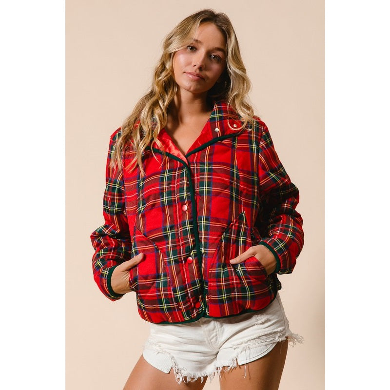 Vintage Tartan Plaid Quilting Jacket