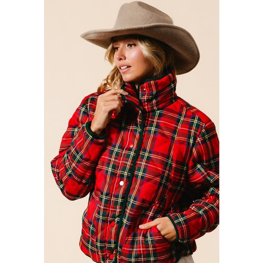 Vintage Tartan Plaid Quilting Jacket