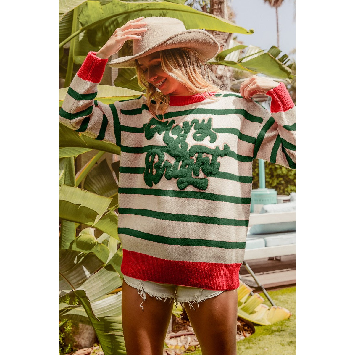 Merry and Bright Stripe Knit Sweater